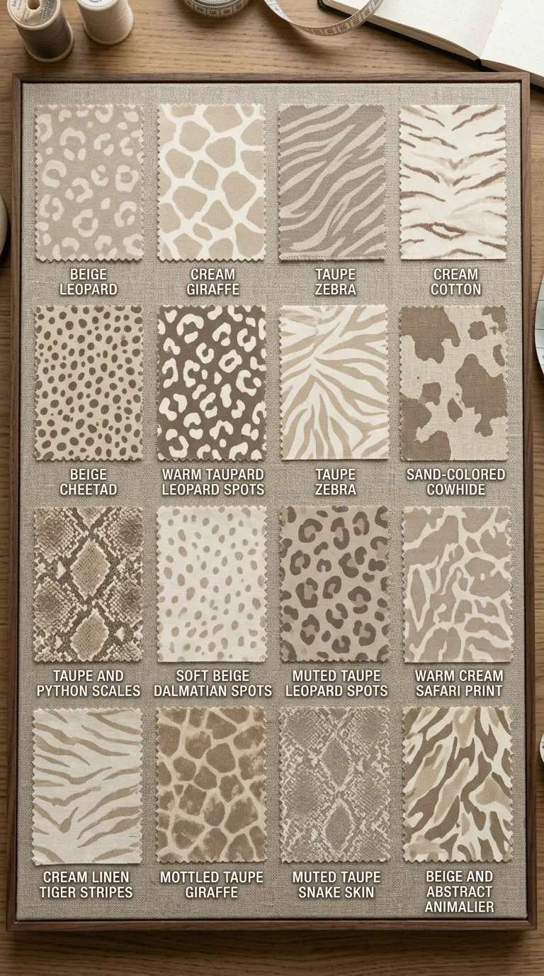 Animal print nails color palette swatches