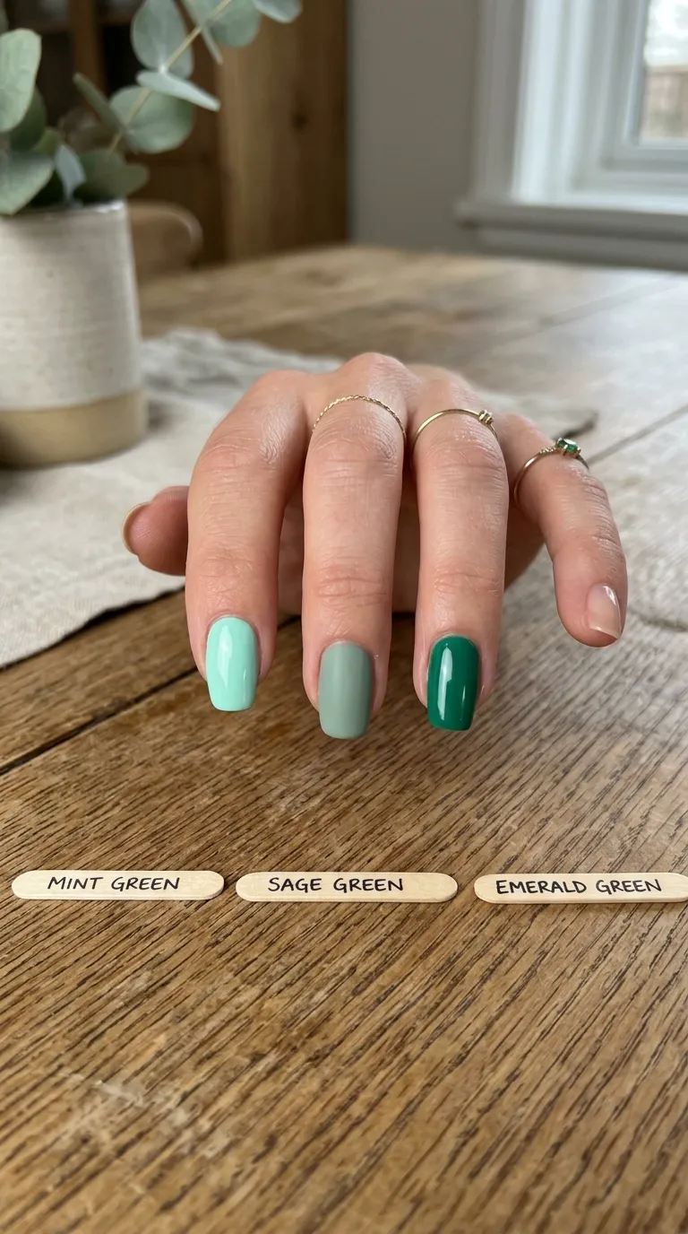 Mint green versus other green nail trends