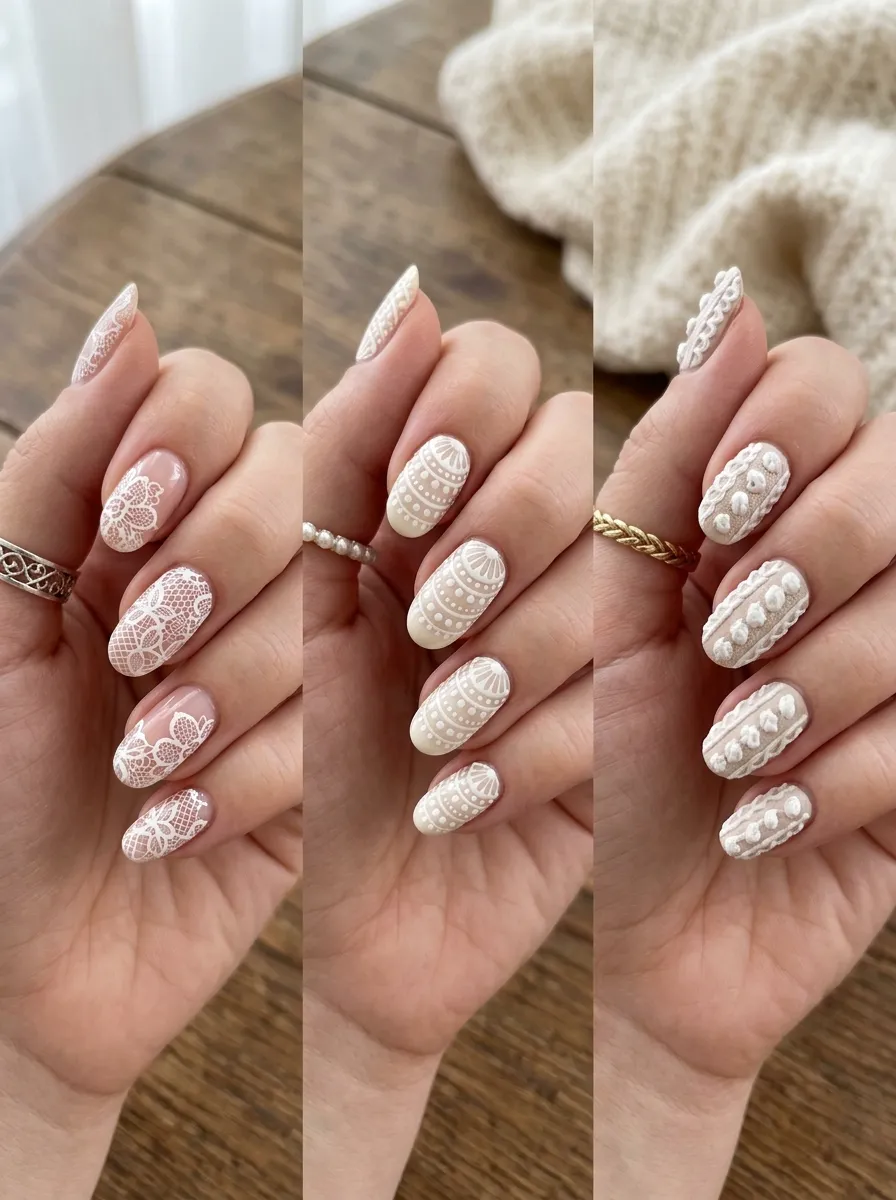 doily nails vs lace nails vs crochet nails comparison