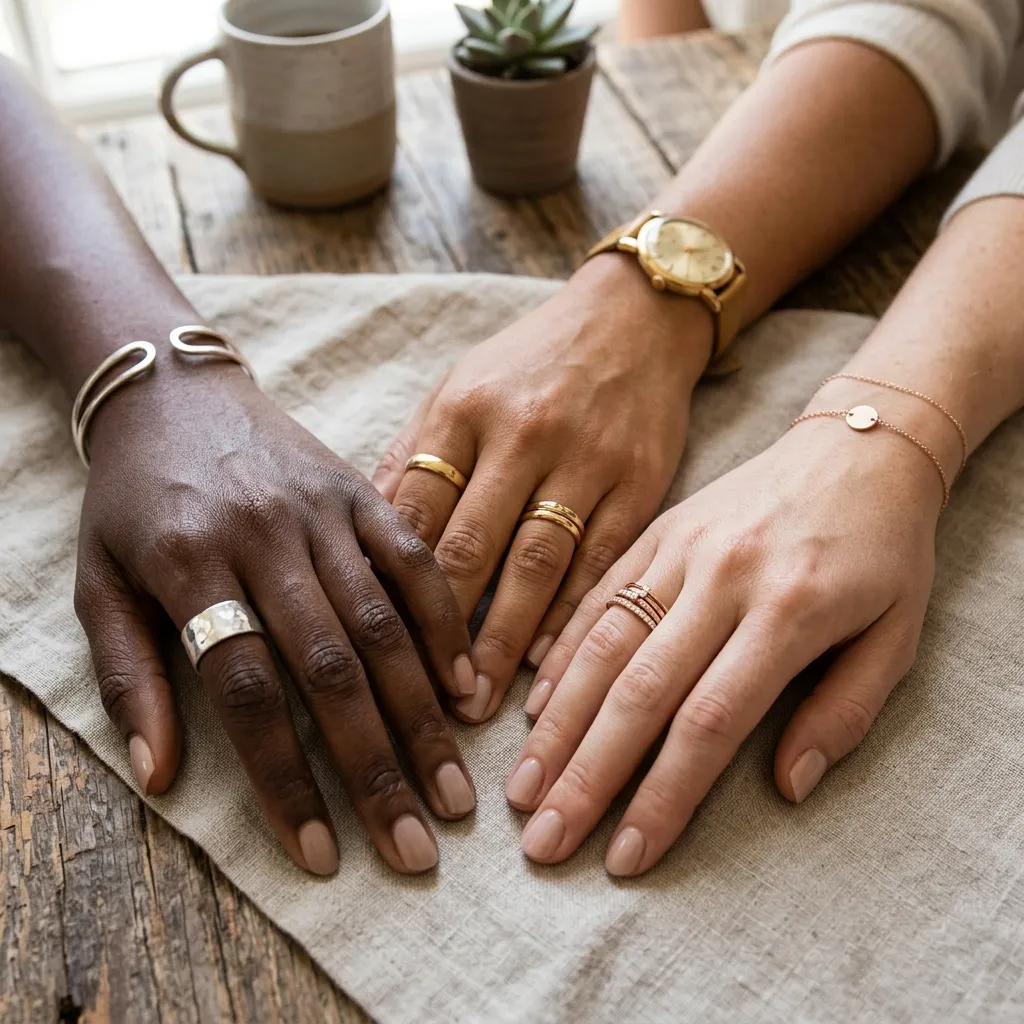 bangle nails for different skin tones metal choices