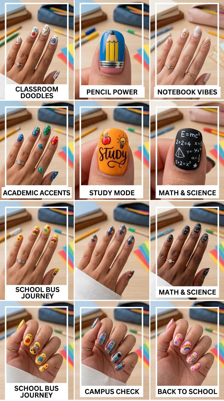 back to school nail ideas - Back to school nail designs