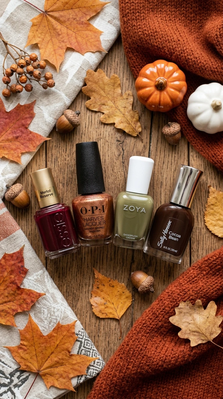 fall nail designs - Fall nail polish colors displayed