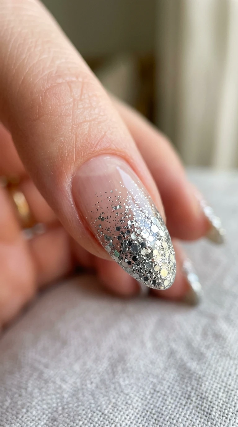lollapalooza nails - Glitter ombre nails fading