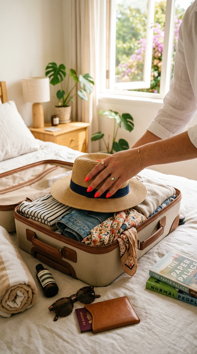 last minute summer nails - Hand packing suitcase