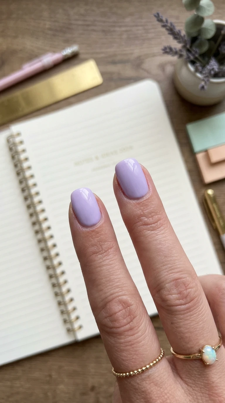 nails for the first day of school - Hand resting on notebook