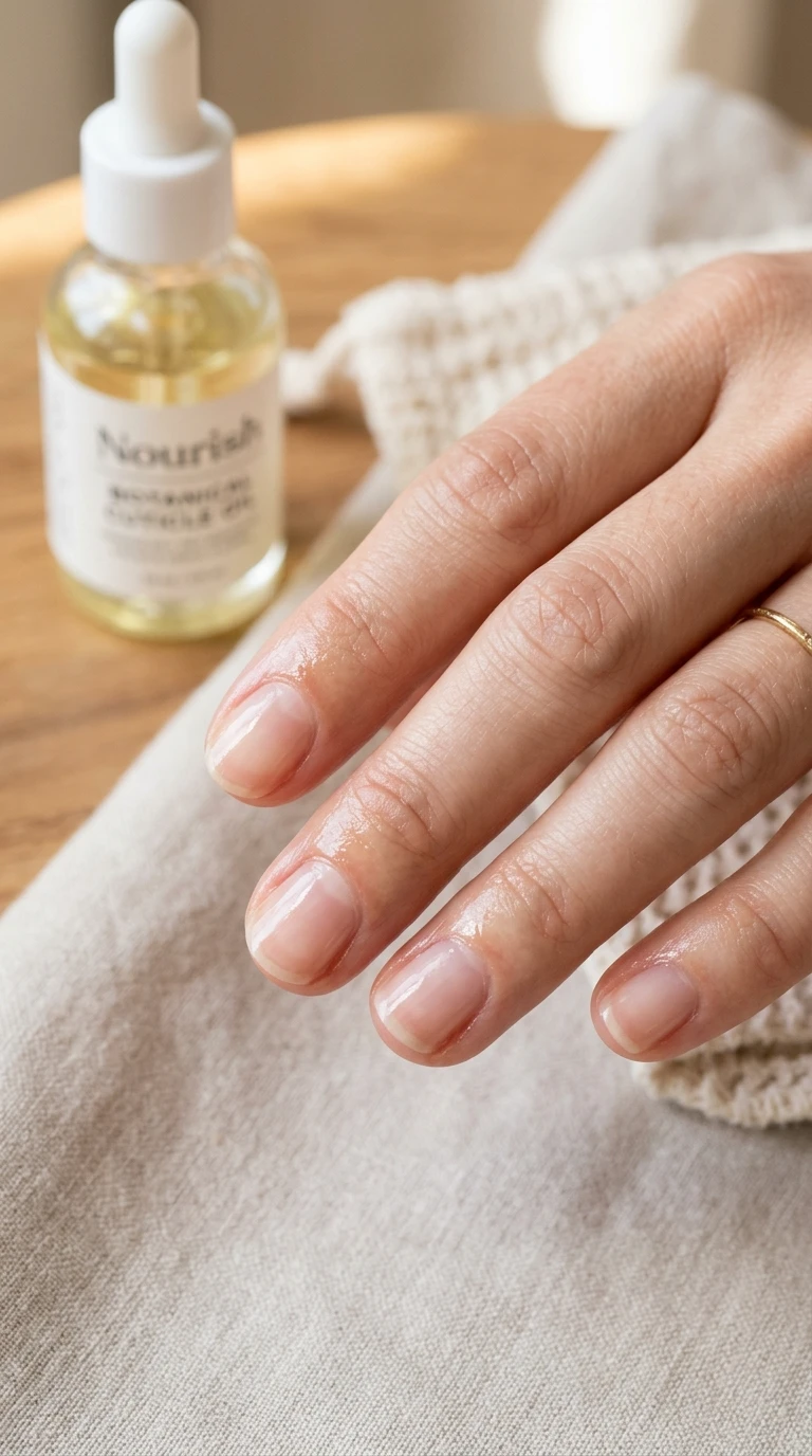 basic back to school nails - Manicured nails with cuticle oil
