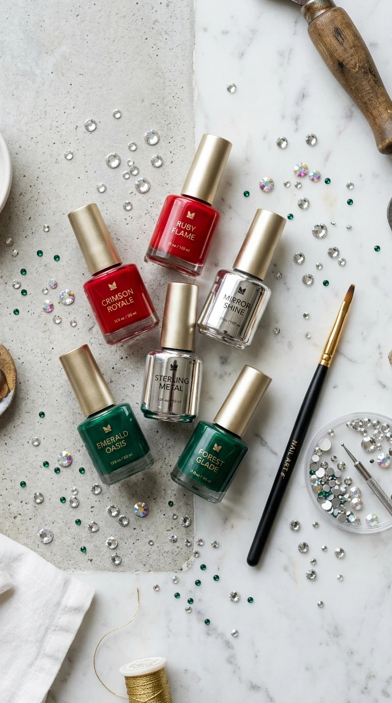 karol g nails ideas - Nail polish bottles and rhinestones