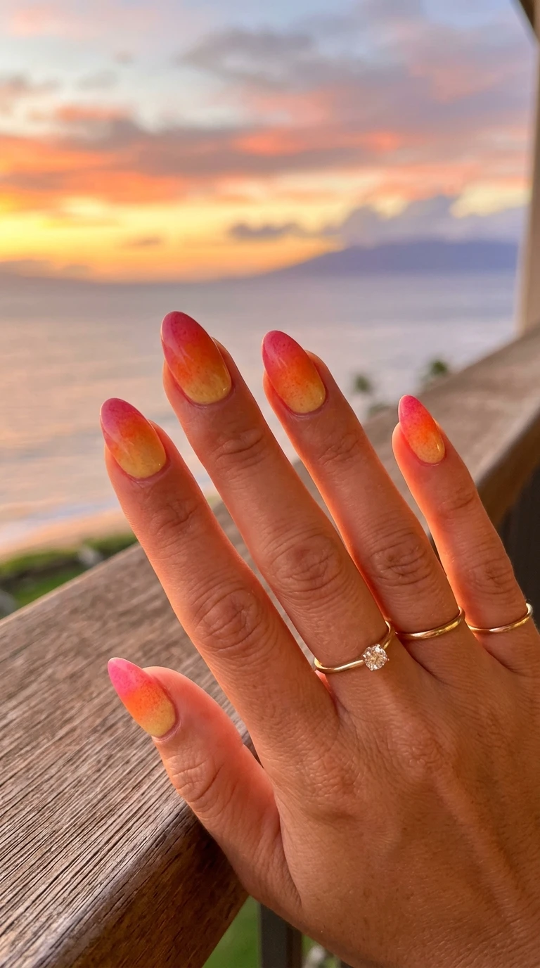 last minute summer nails - Ombre nails sponge technique