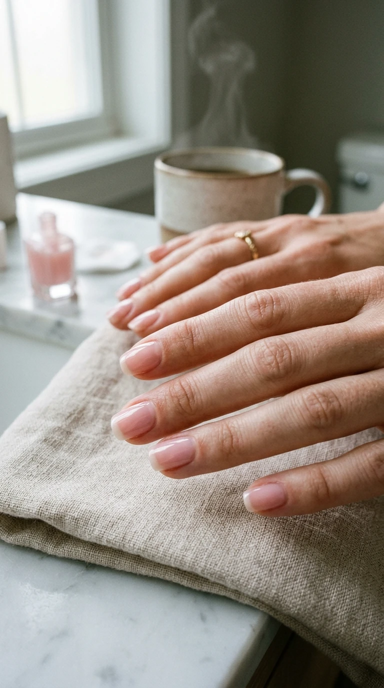basic back to school nails - Pink manicure quick application