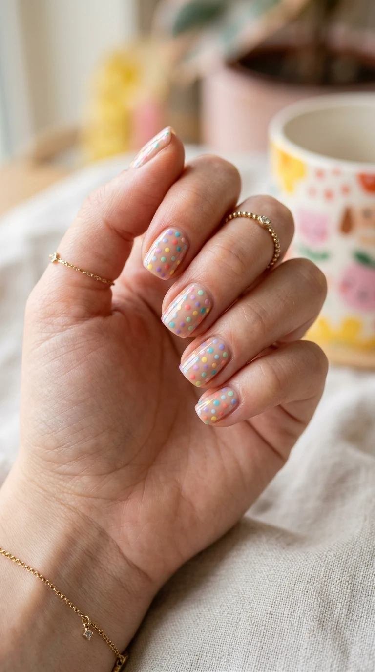 back to school nail ideas - Polka dot nail art