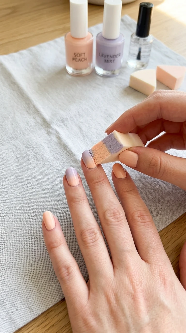 basic back to school nails - Sponge-blended ombre nails demon