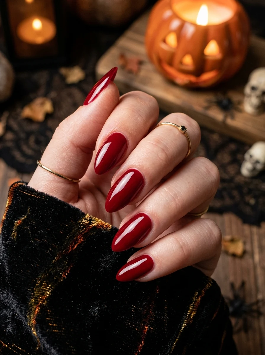 blood red halloween nail color manicure