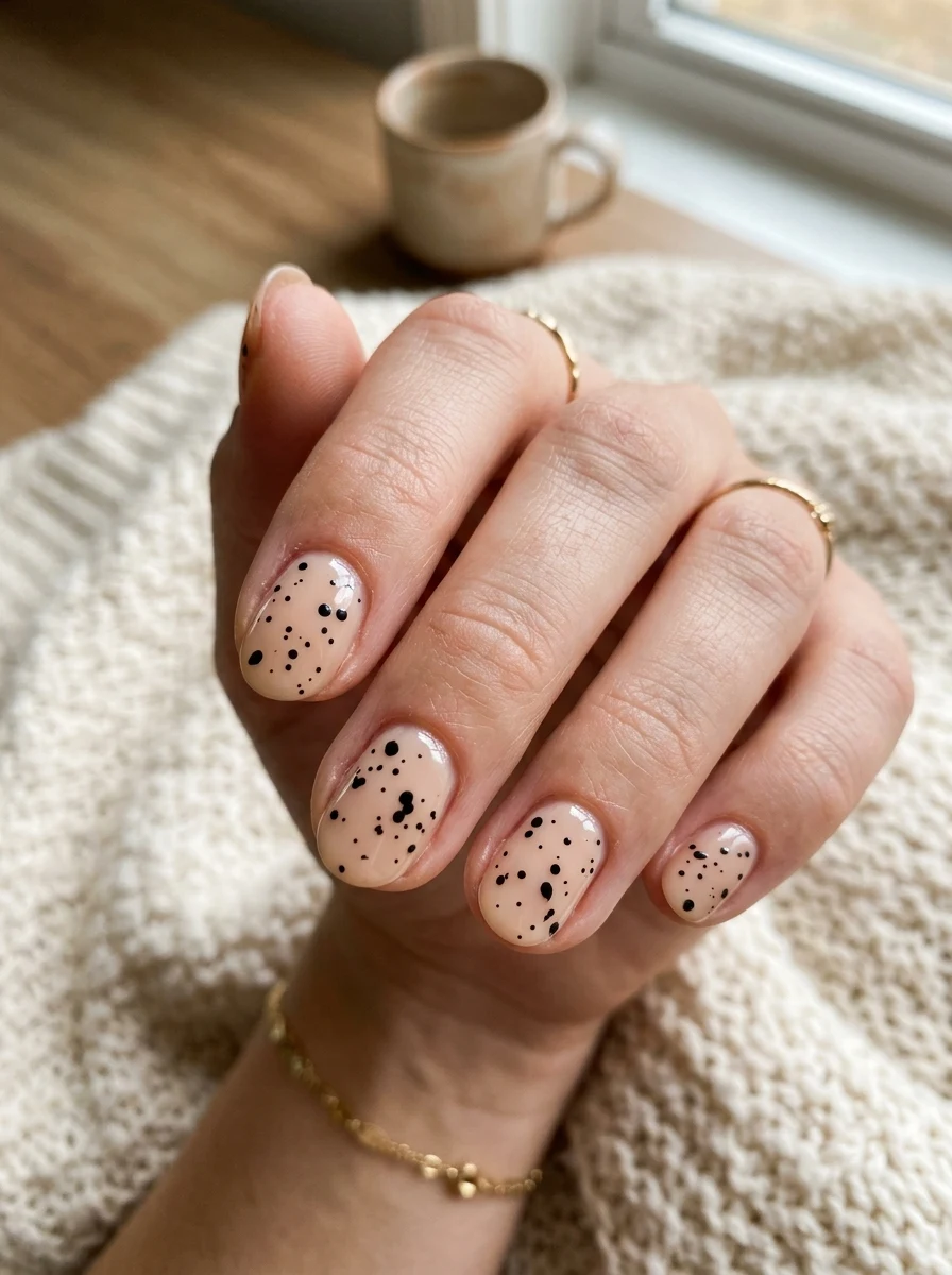 dot and splatter halloween nail art technique using a bobby pin