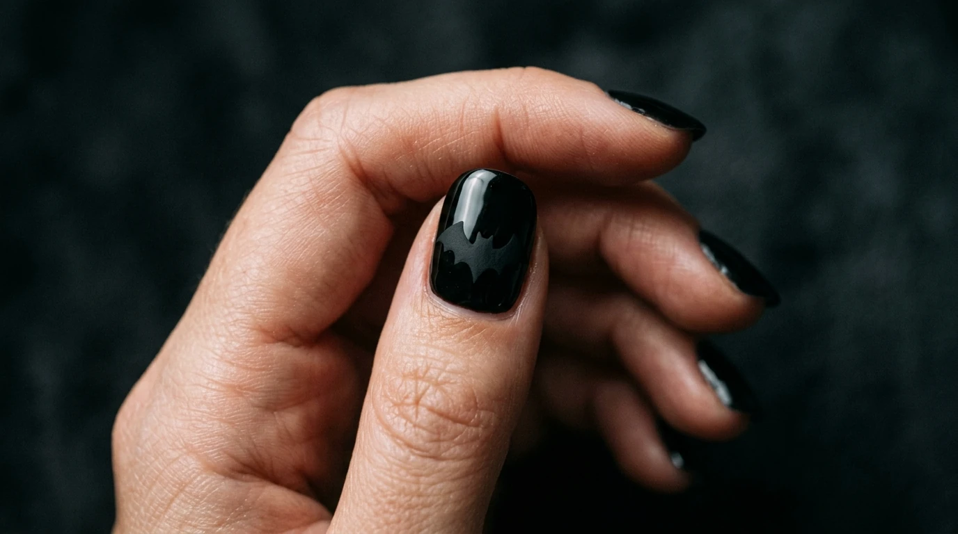 halloween nail art with spiderweb, pumpkin, ghost, skull and bat designs