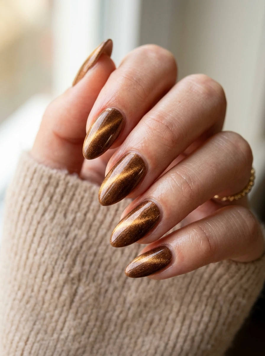 fall cat eye nails