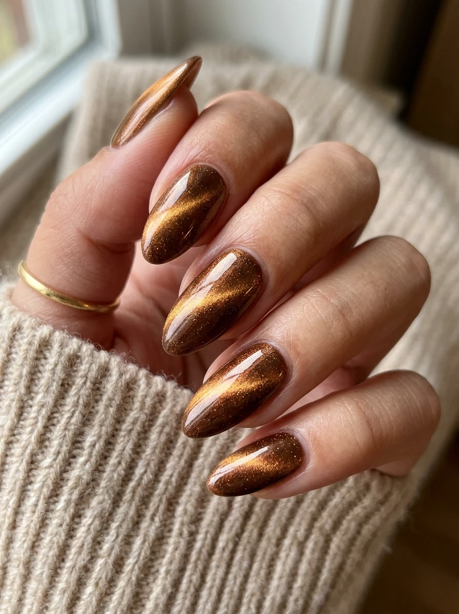 fall cat eye nails