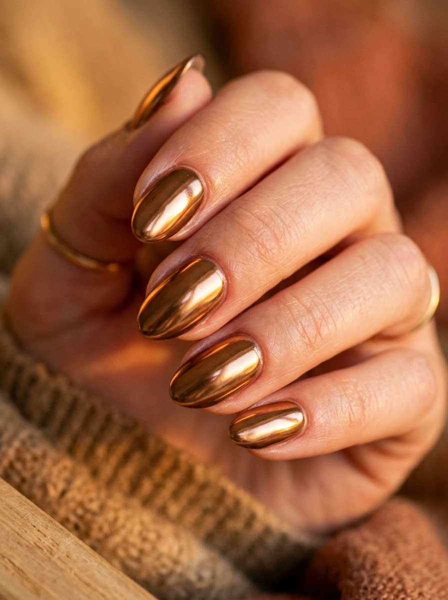 fall chrome nails