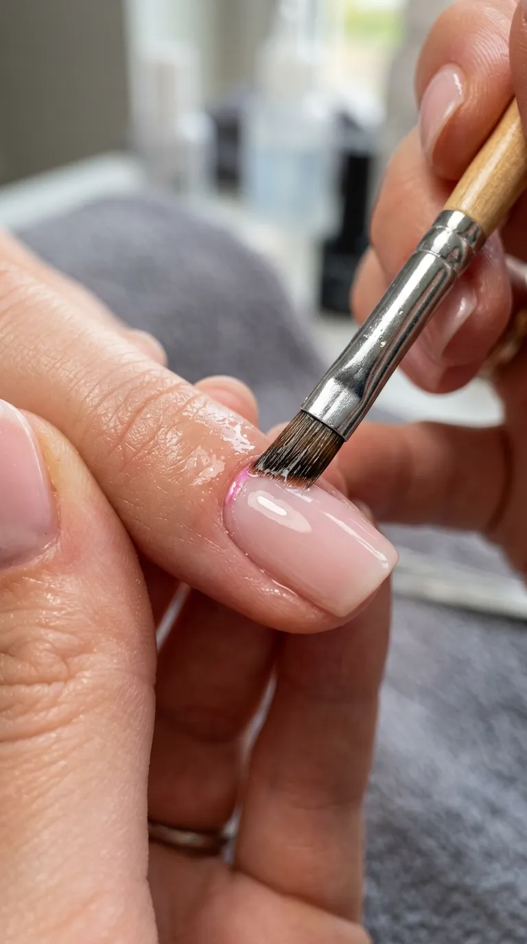 Small angled brush cleaning polish skin around cuticle acetone how to do ombre nails