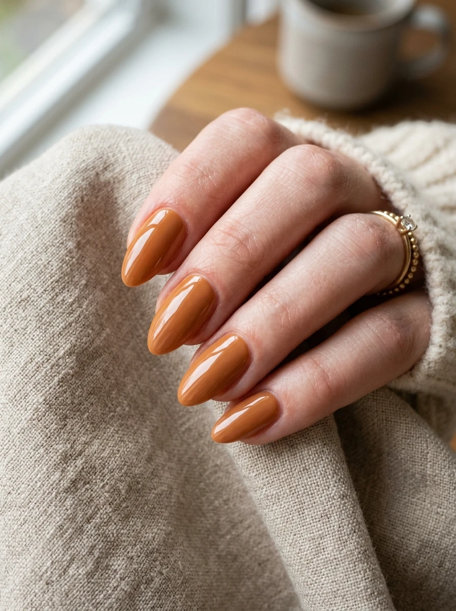 brown fall nails