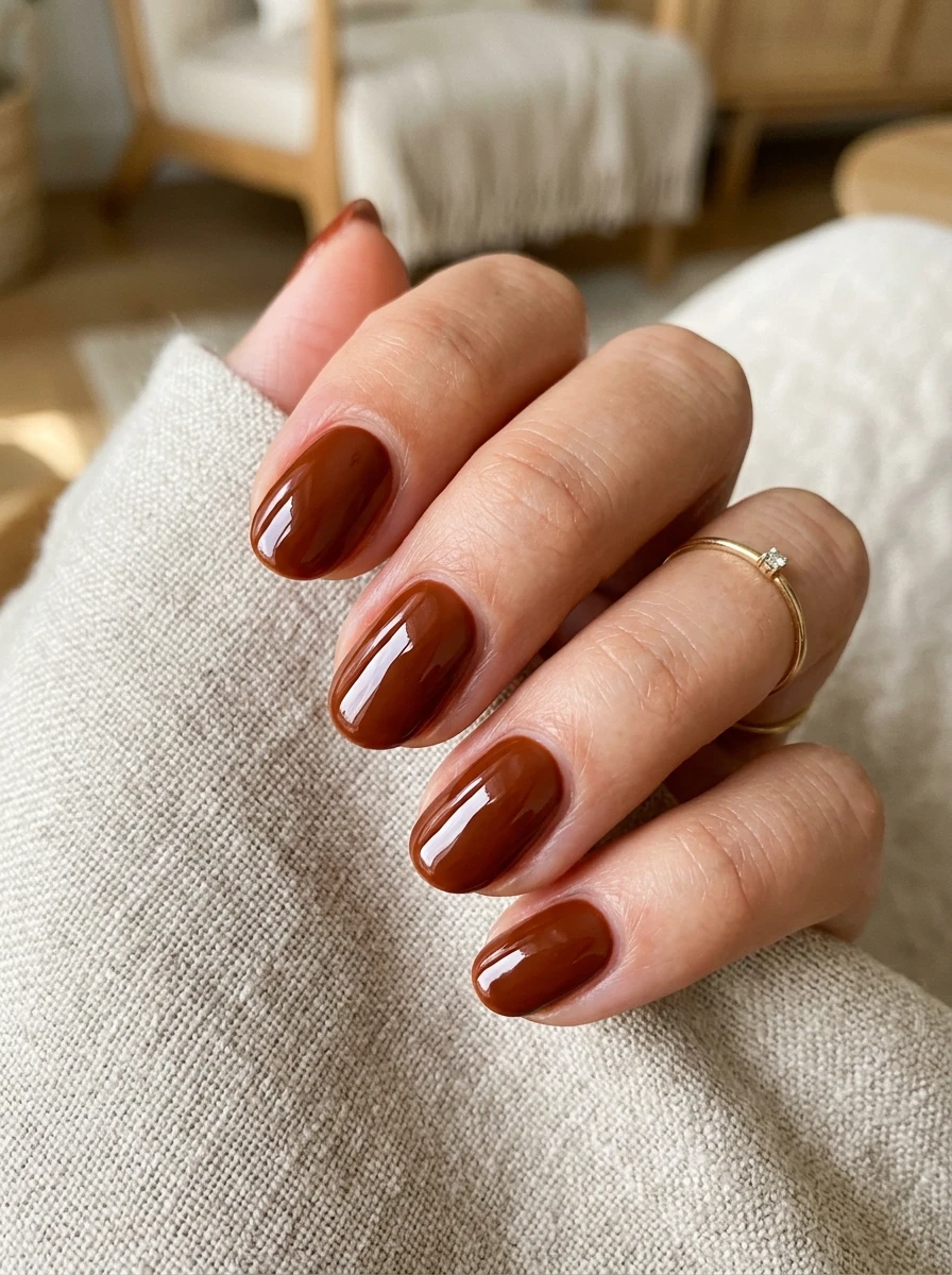brown fall nails