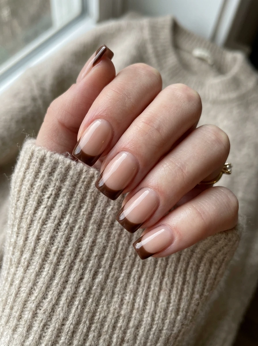 brown fall nails