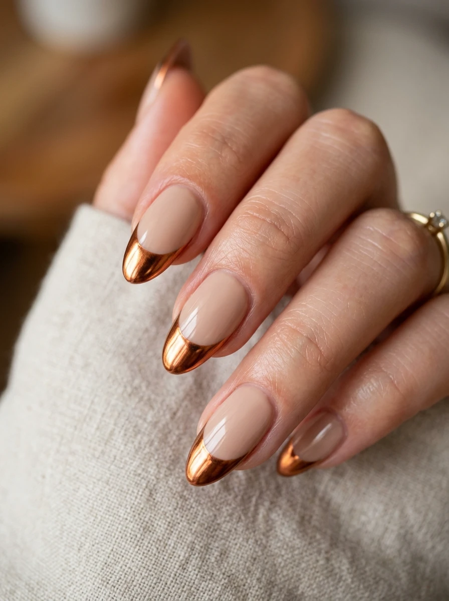 fall chrome nails