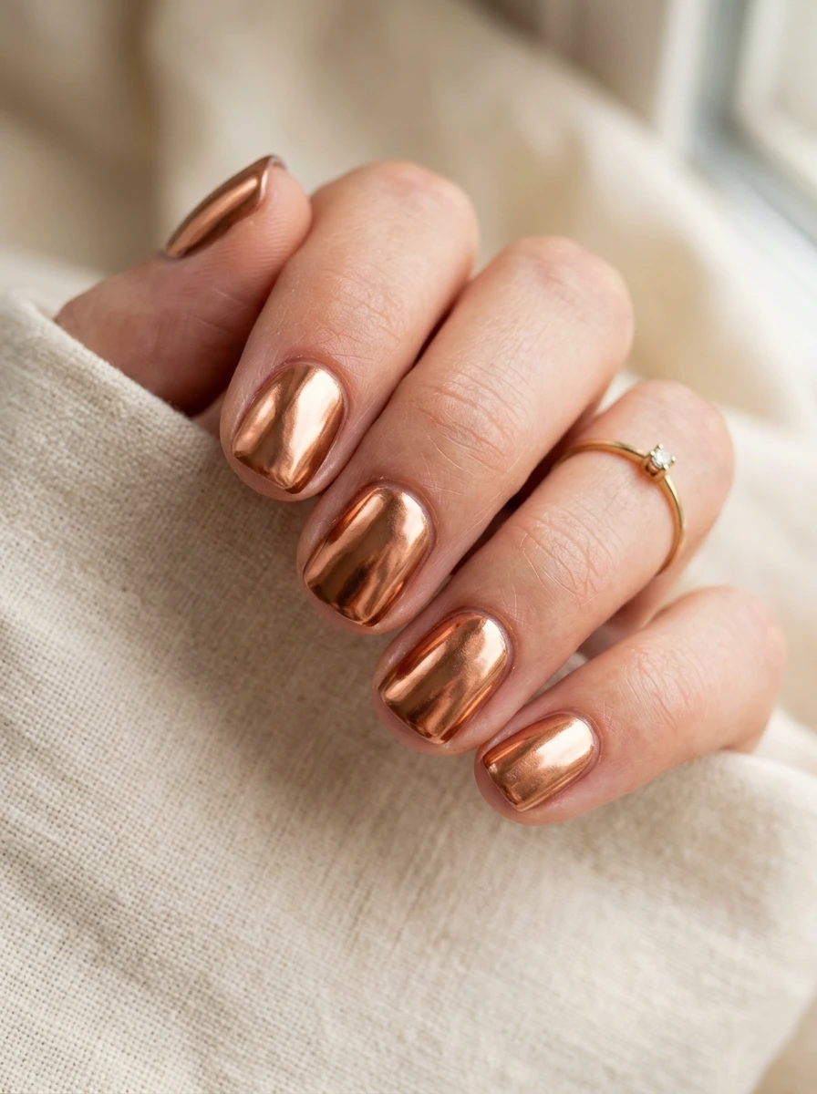 fall chrome nails