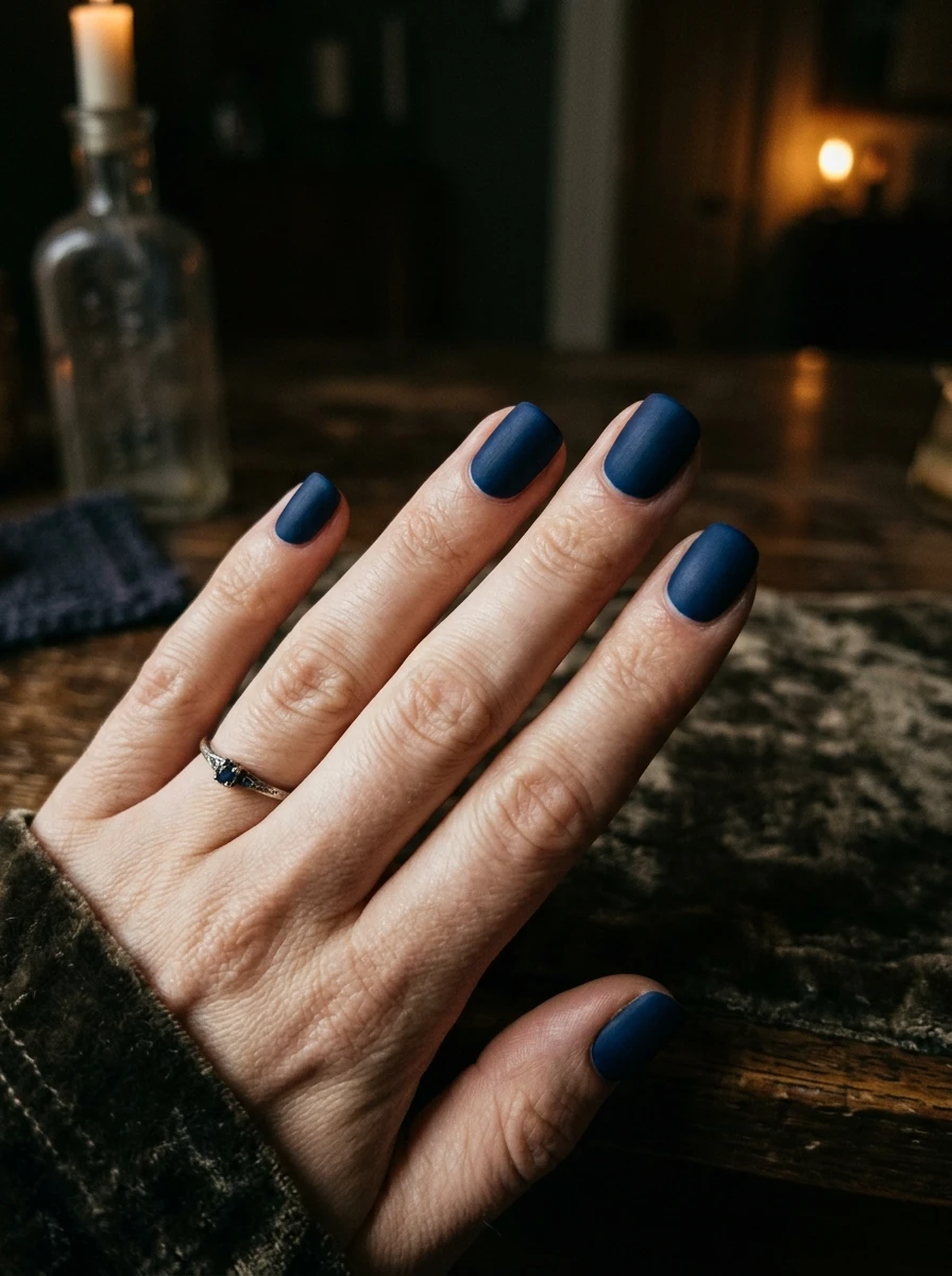 blue fall nails