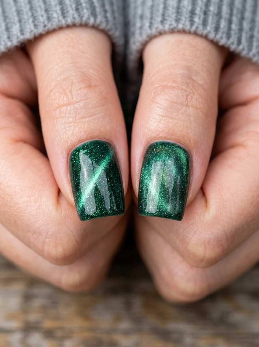 fall cat eye nails