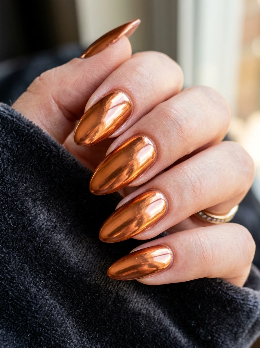 fall chrome nails