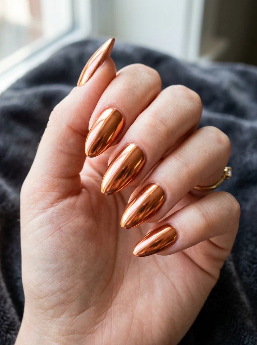 fall chrome nails