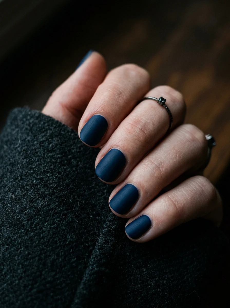 blue fall nails