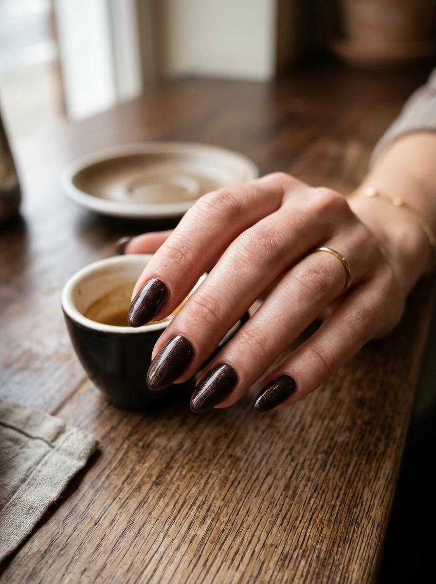 brown fall nails