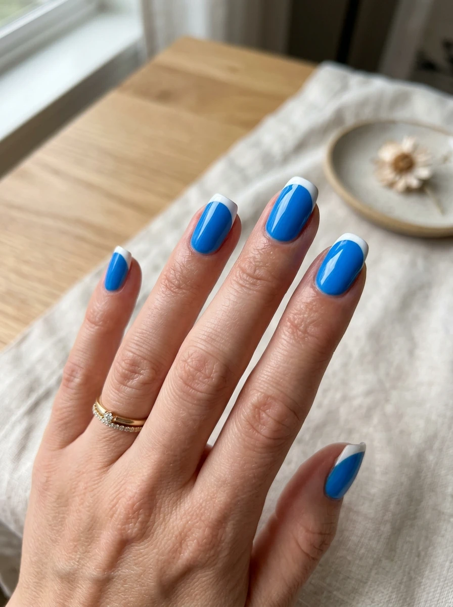 blue fall nails