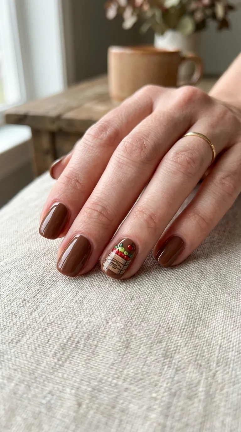 Hand showing apple crate manicure