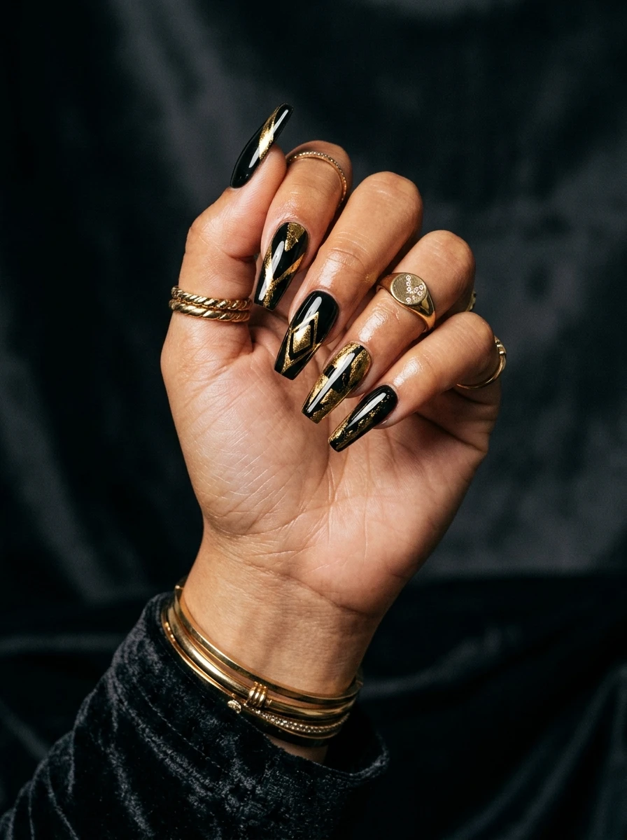 Hero shot representing the overall bold baddie nails aesthetic