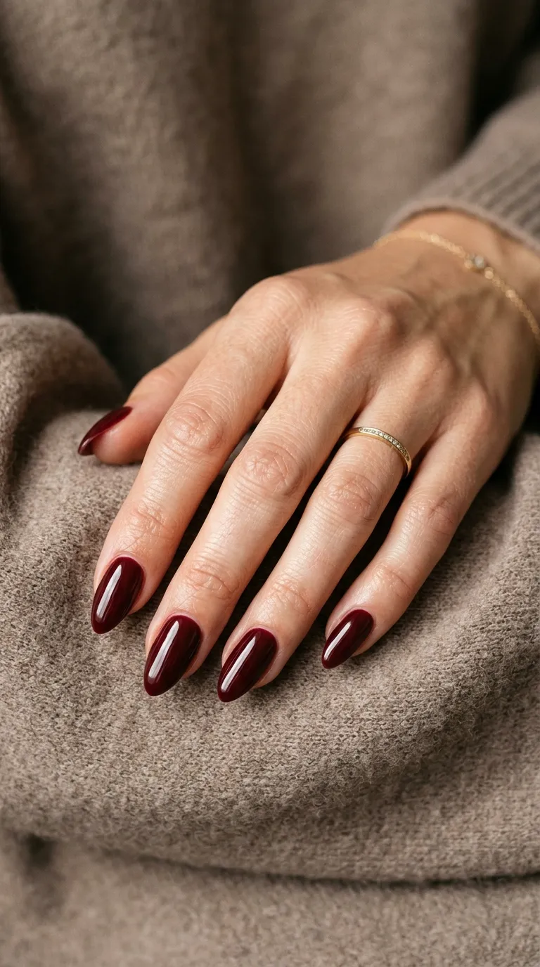 holiday nail ideas halloween burgundy manicure