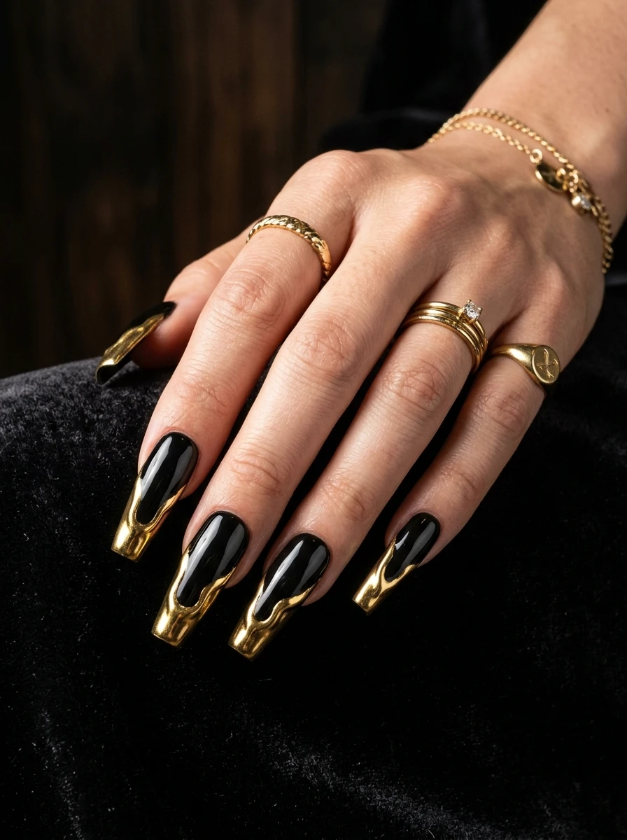 Gold chrome base with black accents