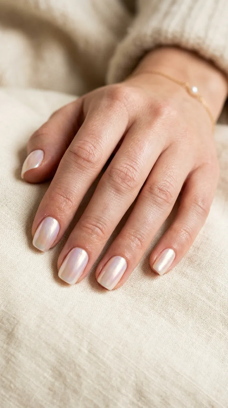 almond nail ideas pearl finish