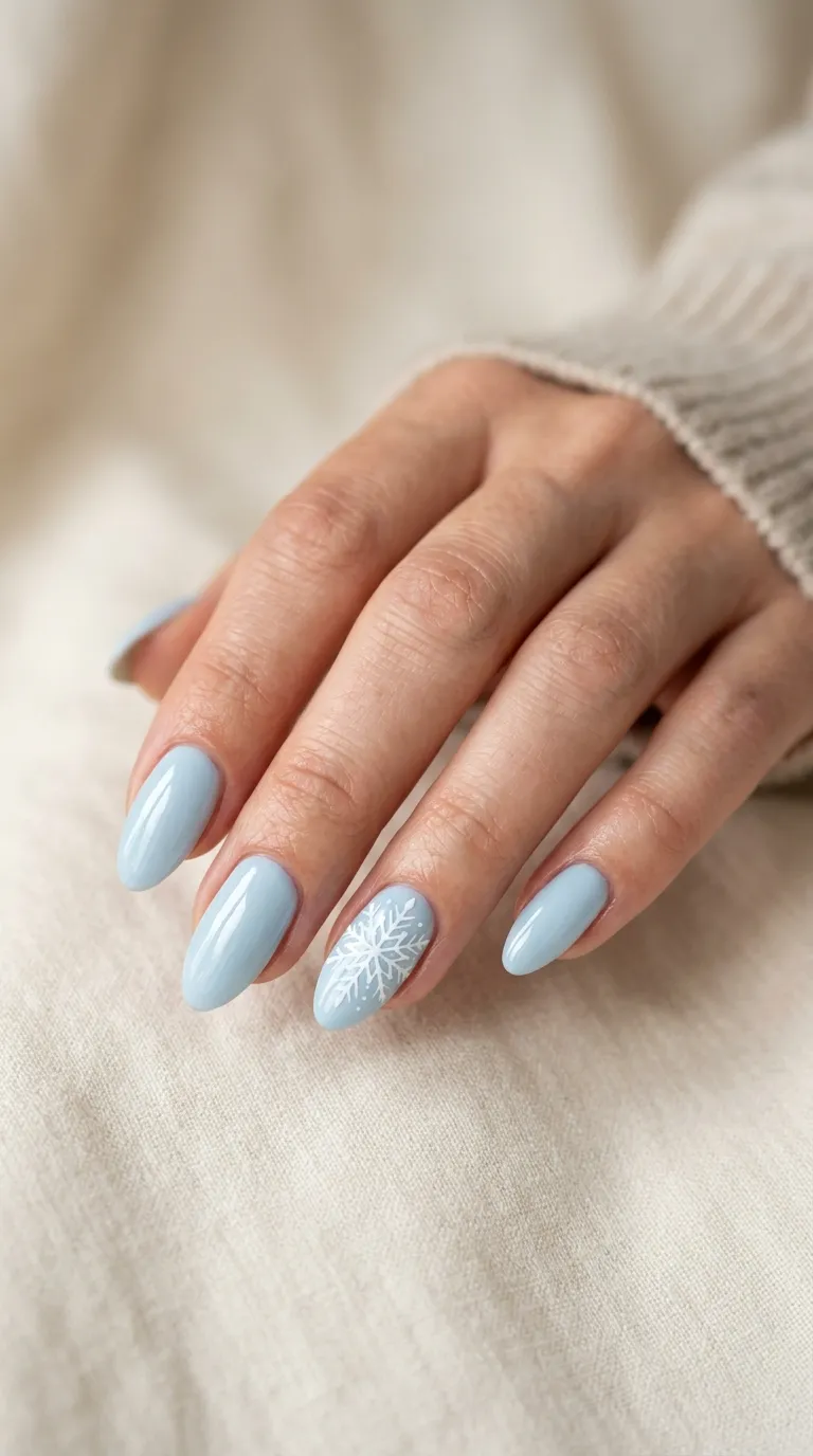 snowflake nail designs single accent nail