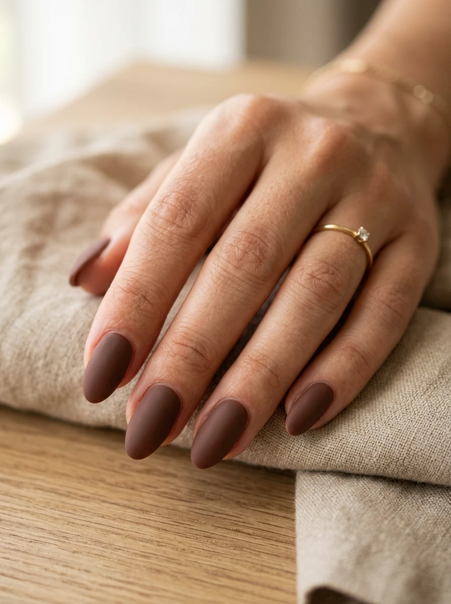 brown fall nails