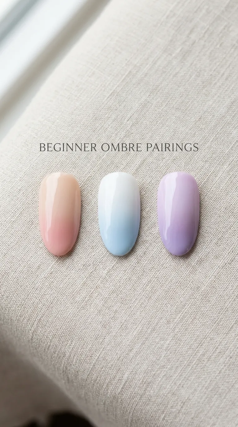 Three nail swatches beginner ombre color pairings how to do ombre nails