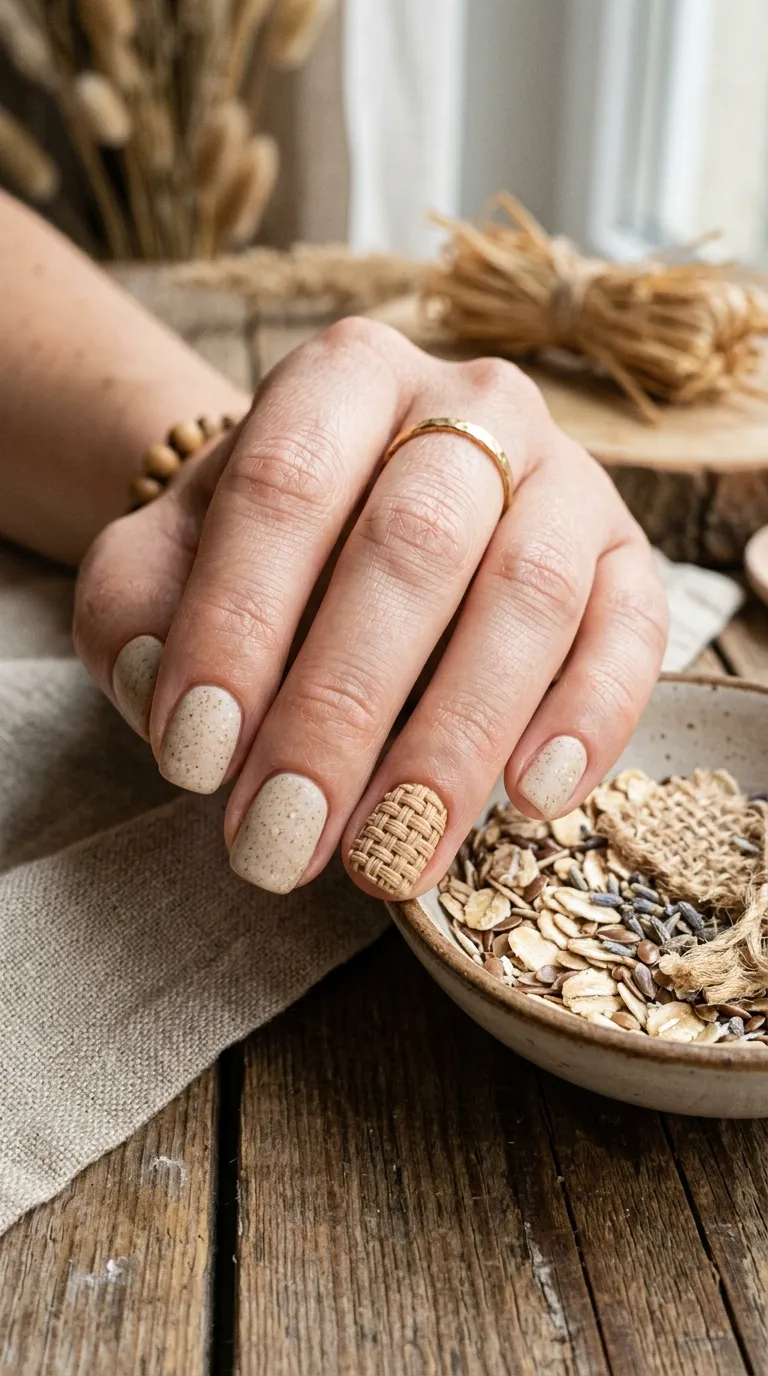 Oatmeal nail polish with texture