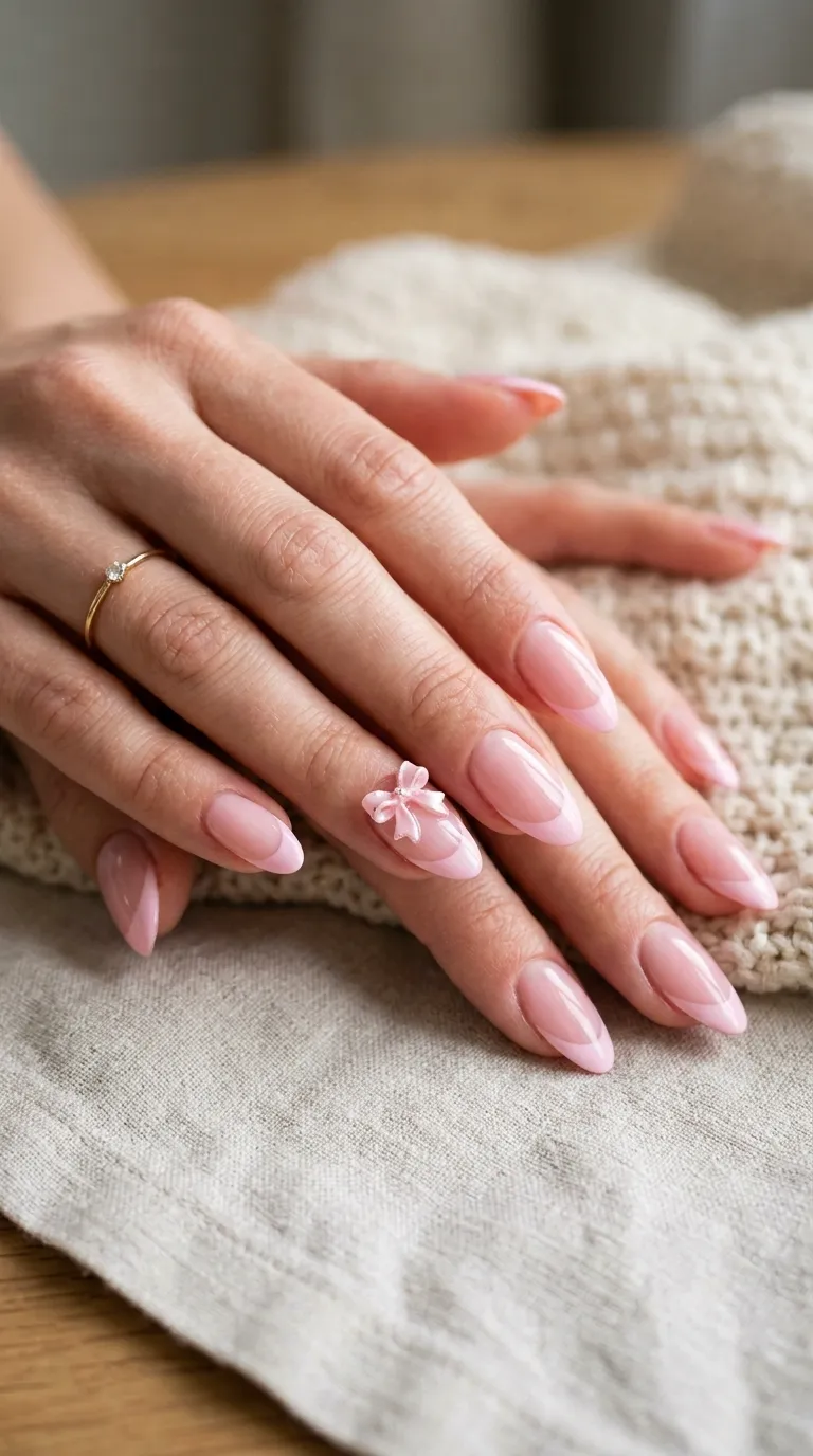 Pink French tip nails