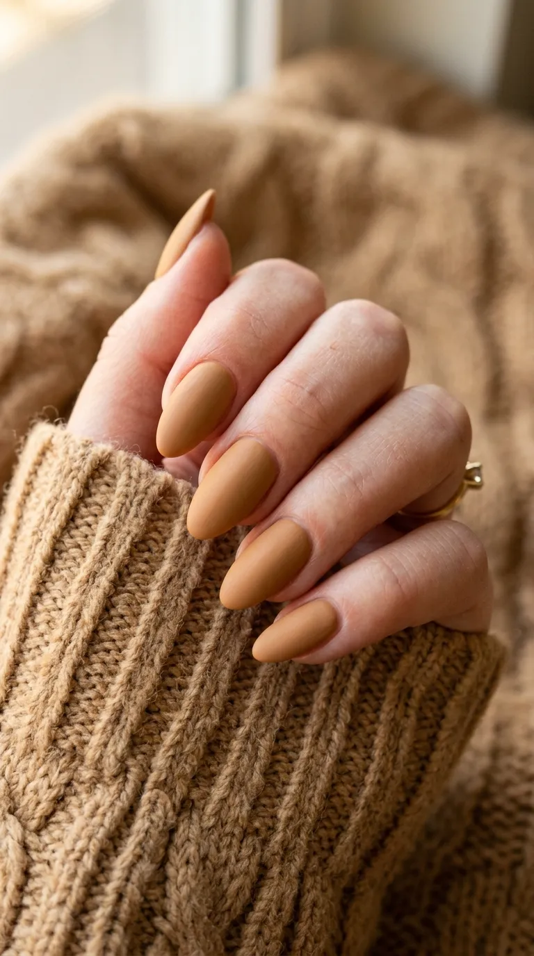 Solid camel nail art