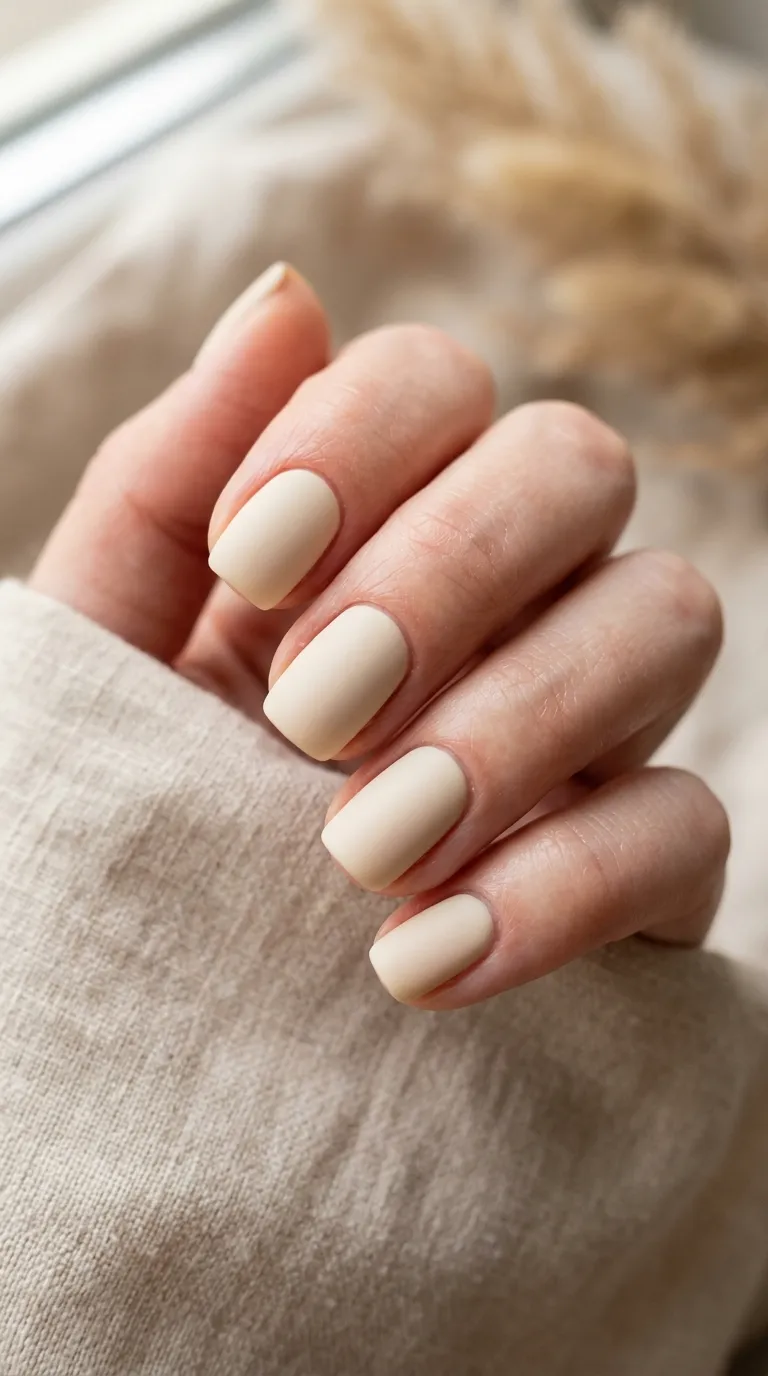 Solid oatmeal or cream nails