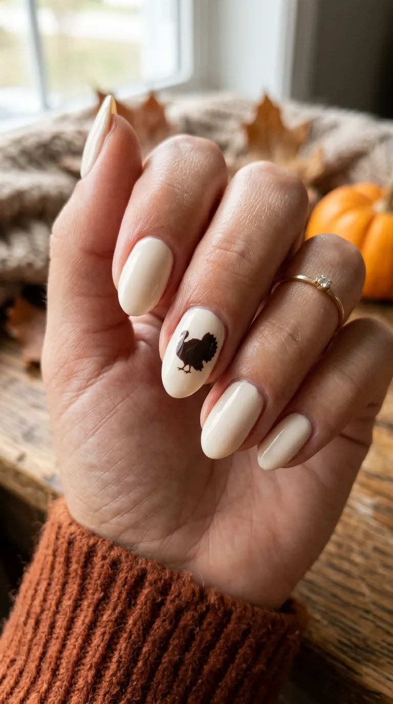 Turkey silhouette nail art