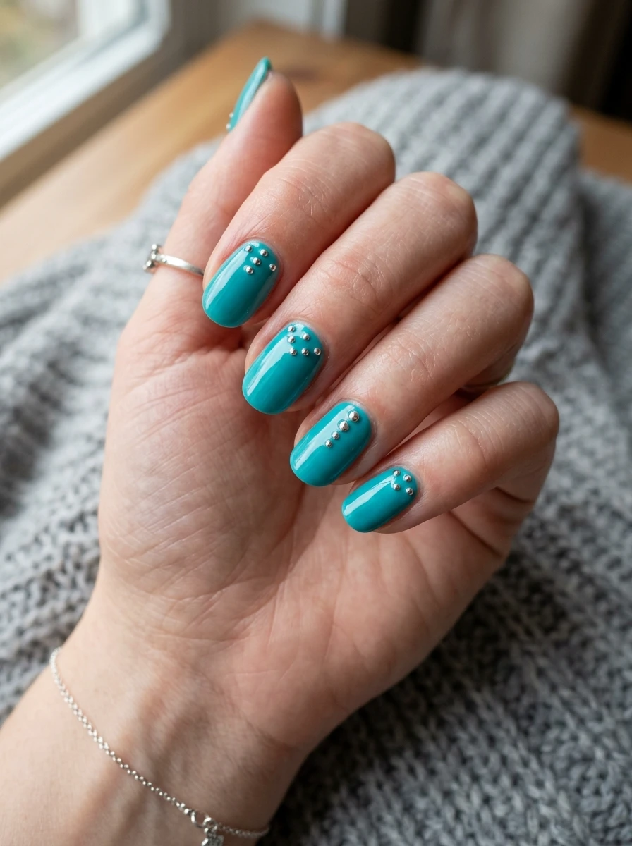 blue fall nails