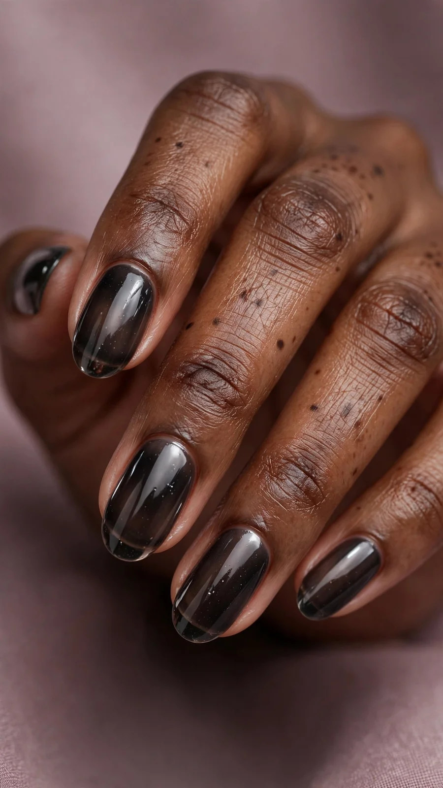 Sheer black jelly nails