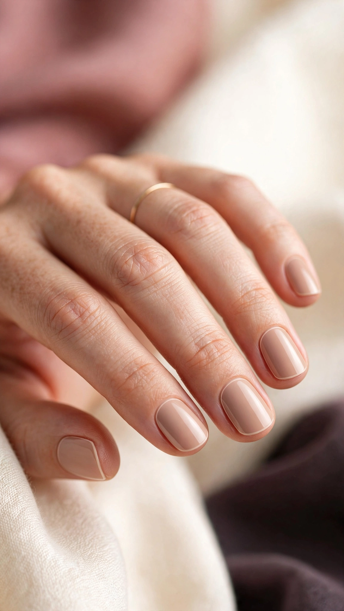 Cuticle-perfect clean girl nails with immaculate crisp cuticle line on nude